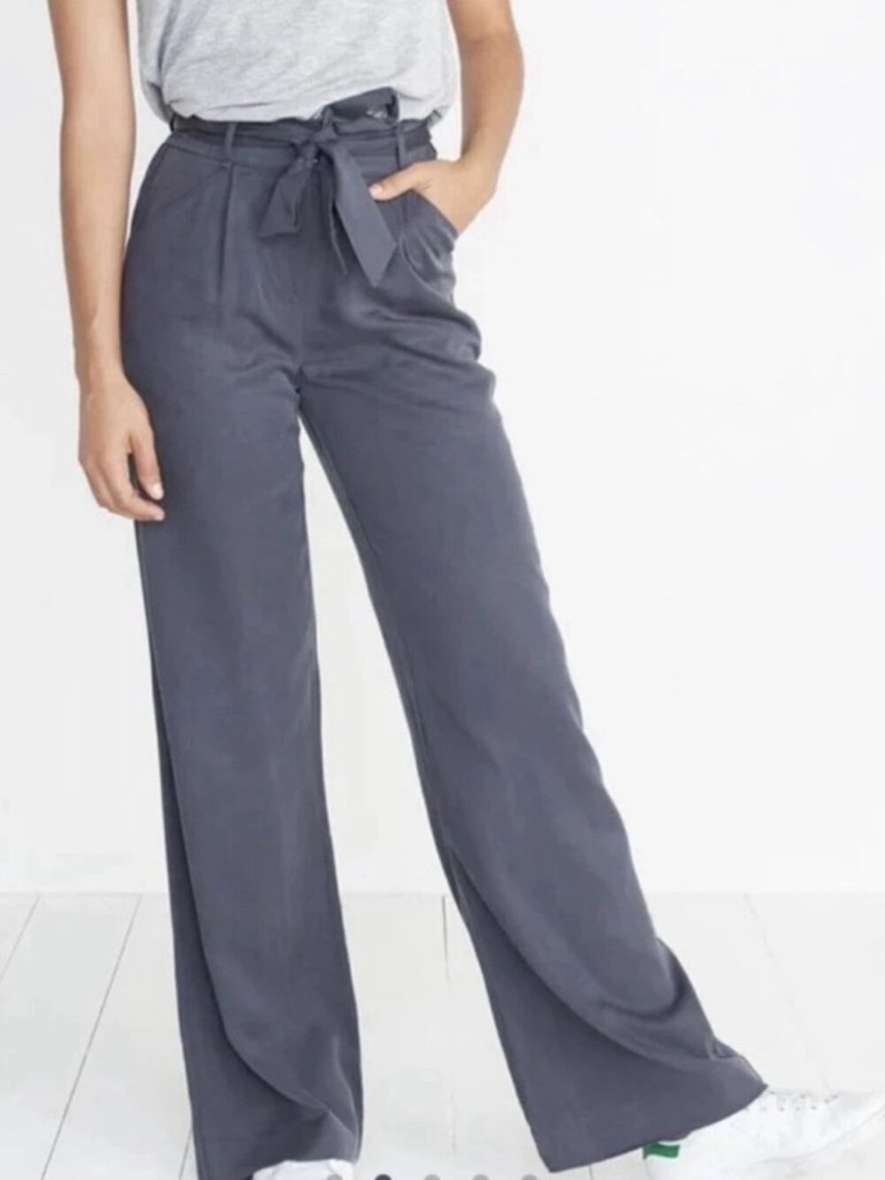 Marine Layer Womens NWT Ivy Wide Leg High Waisted, Belted Trouser Pants XS